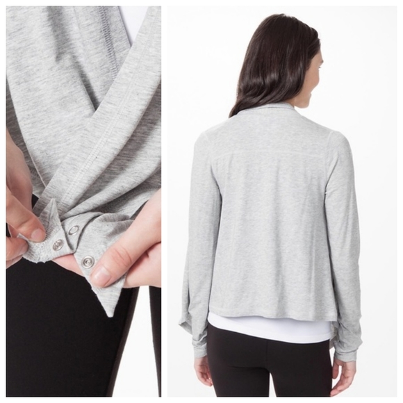 Ivivva by Lululemon Four's A Charm Wrap Cardigan Shirt Size 8 Grey - Picture 15 of 16